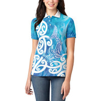Hammerhead Shark Tattoo New Zealand Women Polo Shirt Maori Galaxy Mangopare Pattern LT14 - Polynesian Pride