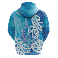 Hammerhead Shark Tattoo New Zealand Zip Hoodie Maori Galaxy Mangopare Pattern LT14 - Polynesian Pride