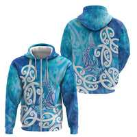 Hammerhead Shark Tattoo New Zealand Zip Hoodie Maori Galaxy Mangopare Pattern LT14 - Polynesian Pride