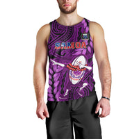 Samoa Rugby Men Tank Top Manu Samoa Ula Fala Dabbing Ball Polynesian Purple Version LT14 - Polynesian Pride
