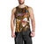 Samoa Rugby Men Tank Top Manu Samoa Ula Fala Dabbing Ball Polynesian Gold Version LT14 - Polynesian Pride