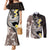 Brown and Black Hawaii Shark Tattoo Couples Matching Mermaid Dress and Long Sleeve Button Shirt Puakenikeni Lei Plumeria Polynesian Pattern - Polynesian Pride