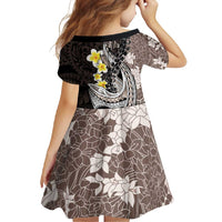 Brown and Black Hawaii Shark Tattoo Family Matching Mermaid Dress and Hawaiian Shirt Puakenikeni Lei Plumeria Polynesian Pattern LT14 - Polynesian Pride