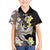 Brown and Black Hawaii Shark Tattoo Kid Hawaiian Shirt Puakenikeni Lei Plumeria Polynesian Pattern - Polynesian Pride