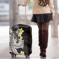 Brown and Black Hawaii Shark Tattoo Luggage Cover Puakenikeni Lei Plumeria Polynesian Pattern - Polynesian Pride