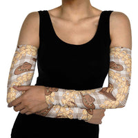 Khaki Palaka Hawaii Cowboy Arm Sleeves Puakenikeni Lei Paniolo Papale Seamless Vibes - Polynesian Pride