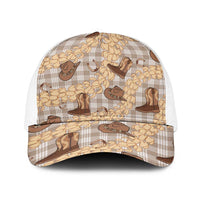 Khaki Palaka Hawaii Cowboy Baseball Net Cap Puakenikeni Lei Paniolo Papale Seamless Vibes - Polynesian Pride
