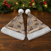 Khaki Palaka Hawaii Cowboy Christmas Santa Hat Puakenikeni Lei Paniolo Papale Seamless Vibes - Polynesian Pride