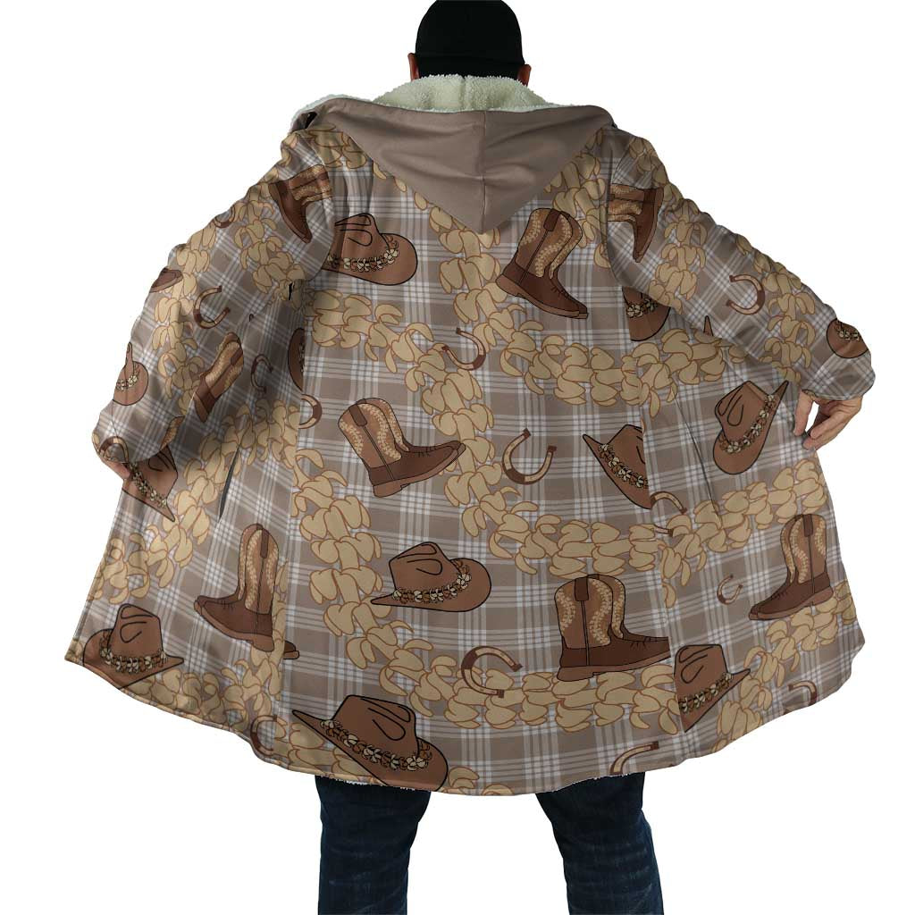 Khaki Palaka Hawaii Cowboy Cloak Puakenikeni Lei Paniolo Papale Seamless Vibes - Polynesian Pride