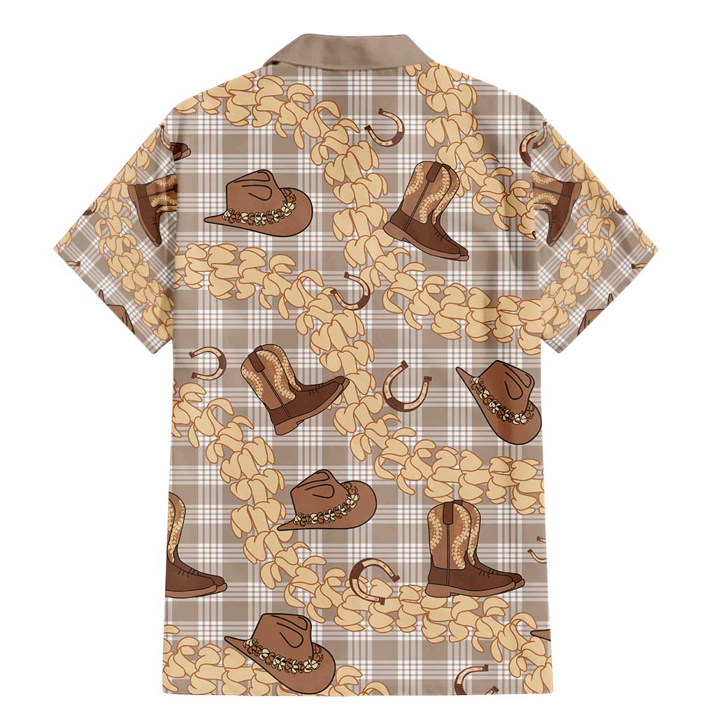 Khaki Palaka Hawaii Cowboy Family Matching Mermaid Dress and Hawaiian Shirt Puakenikeni Lei Paniolo Papale Seamless Vibes LT14 - Polynesian Pride