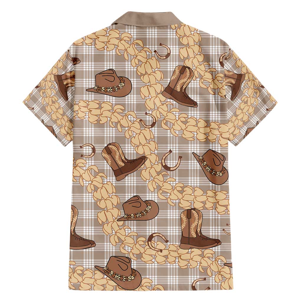 Khaki Palaka Hawaii Cowboy Family Matching Puletasi and Hawaiian Shirt Puakenikeni Lei Paniolo Papale Seamless Vibes LT14 - Polynesian Pride