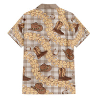 Khaki Palaka Hawaii Cowboy Family Matching Puletasi and Hawaiian Shirt Puakenikeni Lei Paniolo Papale Seamless Vibes LT14 - Polynesian Pride