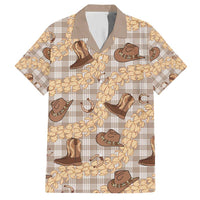 Khaki Palaka Hawaii Cowboy Hawaiian Shirt Puakenikeni Lei Paniolo Papale Seamless Vibes - Polynesian Pride