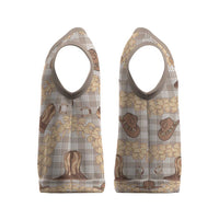 Khaki Palaka Hawaii Cowboy Christmas Knitted V-Neck Vest Puakenikeni Lei Paniolo Papale Seamless Vibes LT14 - Polynesian Pride