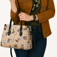 Khaki Palaka Hawaii Cowboy Leather Bag Puakenikeni Lei Paniolo Papale Seamless Vibes - Polynesian Pride