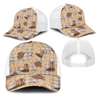 Khaki Palaka Hawaii Cowboy Mesh Trucker Cap Puakenikeni Lei Paniolo Papale Seamless Vibes - Polynesian Pride