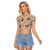Khaki Palaka Hawaii Cowboy Raglan Cropped T Shirt Puakenikeni Lei Paniolo Papale Seamless Vibes - Polynesian Pride
