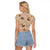 Khaki Palaka Hawaii Cowboy Raglan Cropped T Shirt Puakenikeni Lei Paniolo Papale Seamless Vibes - Polynesian Pride