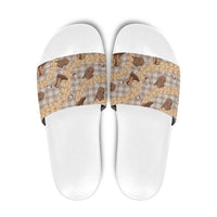 Khaki Palaka Hawaii Cowboy Slide Sandals Puakenikeni Lei Paniolo Papale Seamless Vibes - Polynesian Pride
