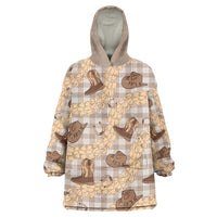 Khaki Palaka Hawaii Cowboy Wearable Blanket Hoodie Puakenikeni Lei Paniolo Papale Seamless Vibes LT14 One Size Khaki - Polynesian Pride