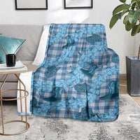 Cyan Palaka Hawaii Cowboy Blanket Puakenikeni Lei Paniolo Papale Seamless Vibes - Polynesian Pride