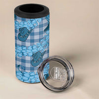 Cyan Palaka Hawaii Cowboy 4 in 1 Can Cooler Tumbler Puakenikeni Lei Paniolo Papale Seamless Vibes LT14 - Polynesian Pride