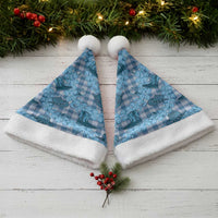 Cyan Palaka Hawaii Cowboy Christmas Santa Hat Puakenikeni Lei Paniolo Papale Seamless Vibes - Polynesian Pride