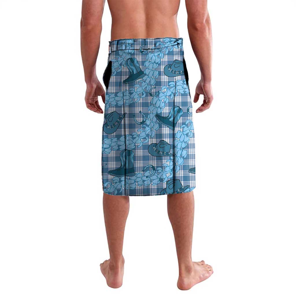 Cyan Palaka Hawaii Cowboy Lavalava Puakenikeni Lei Paniolo Papale Seamless Vibes - Polynesian Pride
