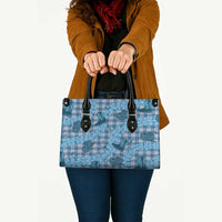 Cyan Palaka Hawaii Cowboy Leather Bag Puakenikeni Lei Paniolo Papale Seamless Vibes - Polynesian Pride