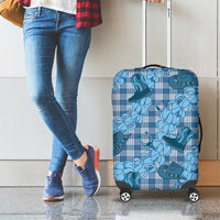 Cyan Palaka Hawaii Cowboy Luggage Cover Puakenikeni Lei Paniolo Papale Seamless Vibes - Polynesian Pride