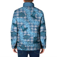Cyan Palaka Hawaii Cowboy Padded Jacket Puakenikeni Lei Paniolo Papale Seamless Vibes LT14 - Polynesian Pride