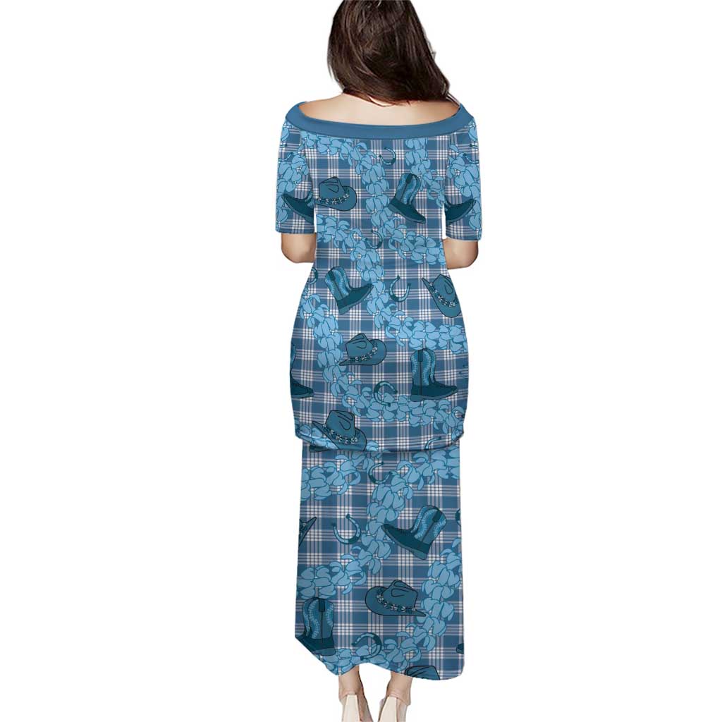 Cyan Palaka Hawaii Cowboy Puletasi Puakenikeni Lei Paniolo Papale Seamless Vibes - Polynesian Pride