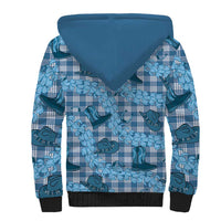 Cyan Palaka Hawaii Cowboy Sherpa Hoodie Puakenikeni Lei Paniolo Papale Seamless Vibes LT14 - Polynesian Pride