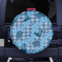 Cyan Palaka Hawaii Cowboy Spare Tire Cover Puakenikeni Lei Paniolo Papale Seamless Vibes LT14 No hole Cyan - Polynesian Pride