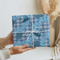 Cyan Palaka Hawaii Cowboy Wrapping Paper Puakenikeni Lei Paniolo Papale Seamless Vibes - Polynesian Pride