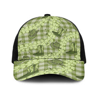 Lime Palaka Hawaii Cowboy Baseball Net Cap Puakenikeni Lei Paniolo Papale Seamless Vibes - Polynesian Pride