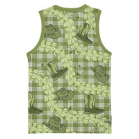 Lime Palaka Hawaii Cowboy Basketball Jersey Puakenikeni Lei Paniolo Papale Seamless Vibes LT14 - Polynesian Pride