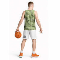 Lime Palaka Hawaii Cowboy Basketball Jersey Puakenikeni Lei Paniolo Papale Seamless Vibes LT14 - Polynesian Pride