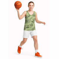 Lime Palaka Hawaii Cowboy Basketball Jersey Puakenikeni Lei Paniolo Papale Seamless Vibes LT14 - Polynesian Pride