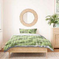 Lime Palaka Hawaii Cowboy Bedding Set Puakenikeni Lei Paniolo Papale Seamless Vibes - Polynesian Pride