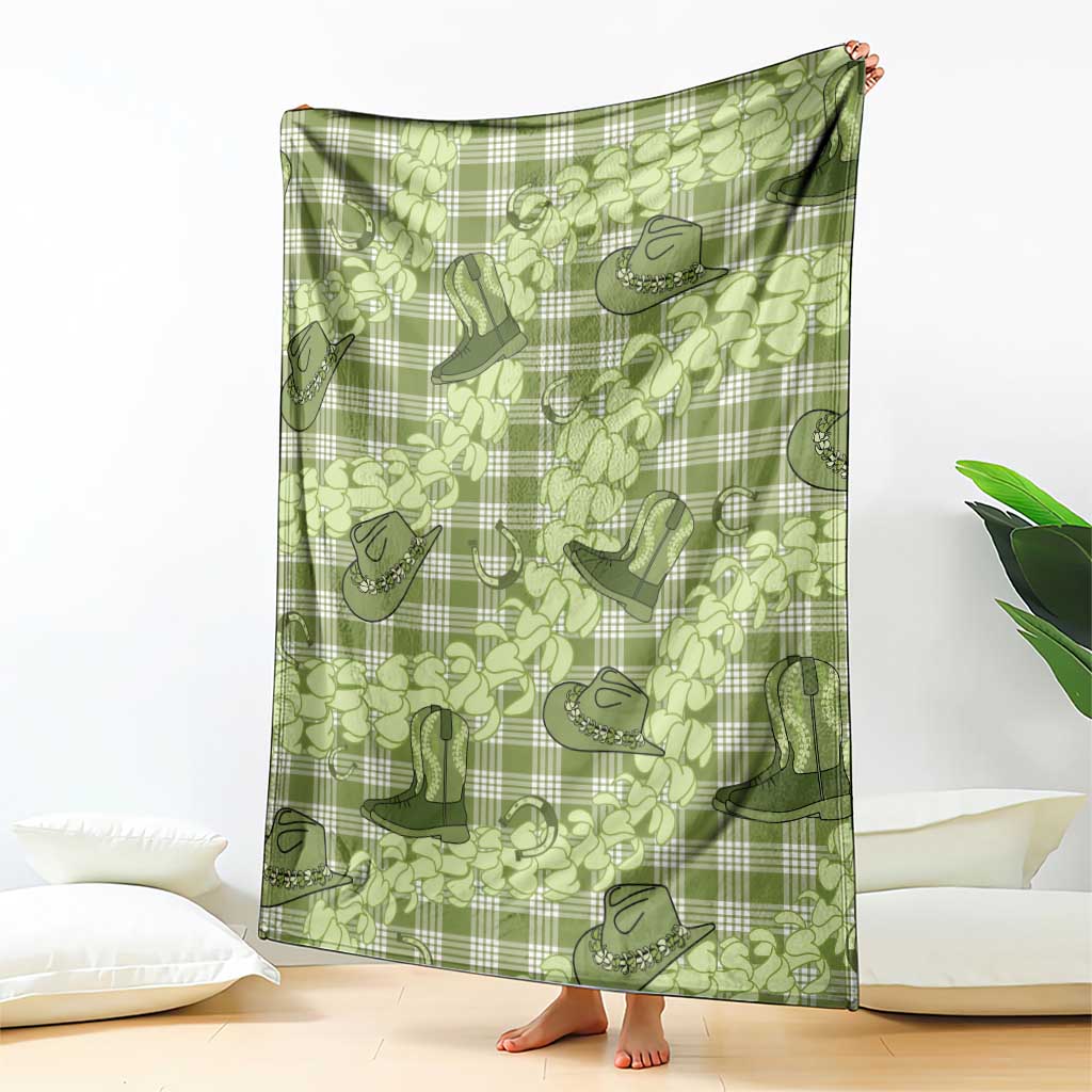 Lime Palaka Hawaii Cowboy Blanket Puakenikeni Lei Paniolo Papale Seamless Vibes LT14 - Polynesian Pride