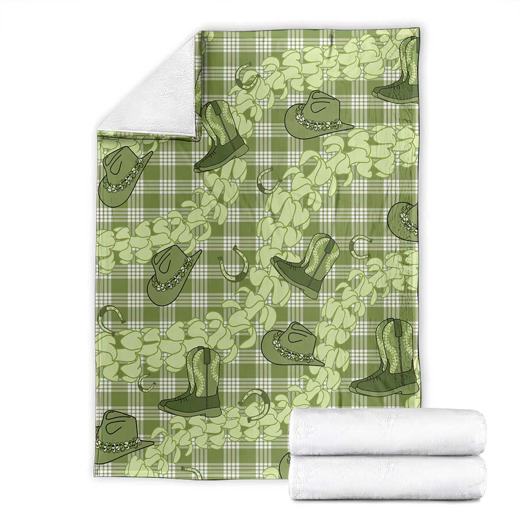 Lime Palaka Hawaii Cowboy Blanket Puakenikeni Lei Paniolo Papale Seamless Vibes LT14 - Polynesian Pride