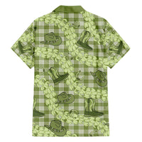 Lime Palaka Hawaii Cowboy Family Matching Long Sleeve Bodycon Dress and Hawaiian Shirt Puakenikeni Lei Paniolo Papale Seamless Vibes LT14 - Polynesian Pride