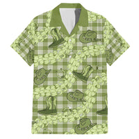 Lime Palaka Hawaii Cowboy Family Matching Short Sleeve Bodycon Dress and Hawaiian Shirt Puakenikeni Lei Paniolo Papale Seamless Vibes LT14 Dad's Shirt - Short Sleeve Lime - Polynesian Pride