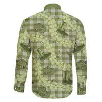 Lime Palaka Hawaii Cowboy Family Matching Tank Maxi Dress and Hawaiian Shirt Puakenikeni Lei Paniolo Papale Seamless Vibes LT14 - Polynesian Pride