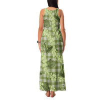 Lime Palaka Hawaii Cowboy Family Matching Tank Maxi Dress and Hawaiian Shirt Puakenikeni Lei Paniolo Papale Seamless Vibes LT14 - Polynesian Pride