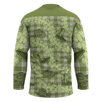 Lime Palaka Hawaii Cowboy Hockey Jersey Puakenikeni Lei Paniolo Papale Seamless Vibes - Polynesian Pride