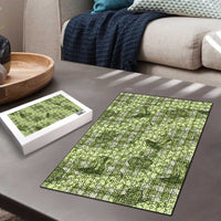 Lime Palaka Hawaii Cowboy Puzzle Puakenikeni Lei Paniolo Papale Seamless Vibes - Polynesian Pride