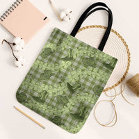 Lime Palaka Hawaii Cowboy Tote Bag Puakenikeni Lei Paniolo Papale Seamless Vibes - Polynesian Pride