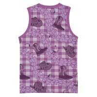 Purple Palaka Hawaii Cowboy Basketball Jersey Puakenikeni Lei Paniolo Papale Seamless Vibes LT14 - Polynesian Pride